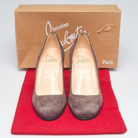 Christian Louboutin Elephant Grey Suede Simple 85 Pumps Size 6.5/37 - Picture 5 of 5